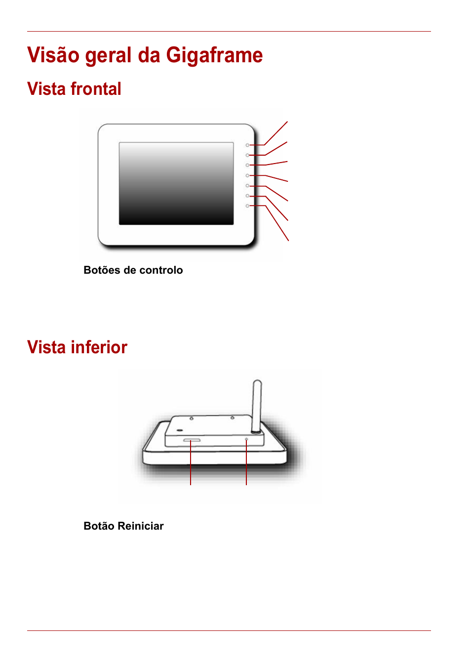 Visão geral da gigaframe, Vista frontal, Vista inferior | Vista frontal vista inferior | Toshiba Gigaframe L80-81 User Manual | Page 440 / 870