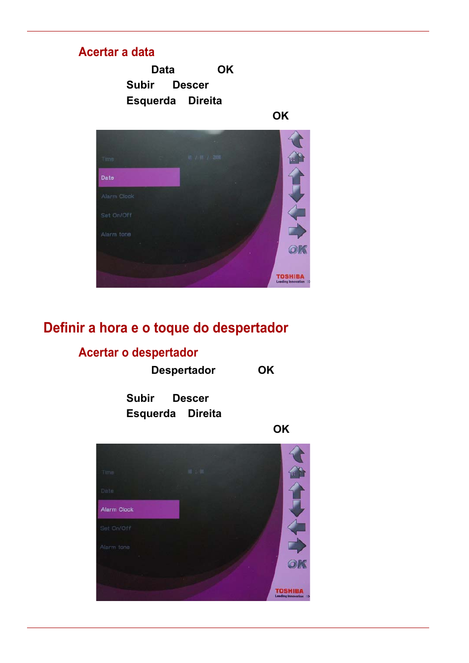 Definir a hora e o toque do despertador | Toshiba Gigaframe L80-81 User Manual | Page 452 / 870