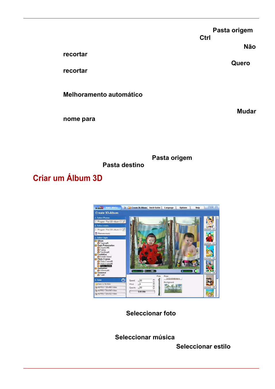 Criar um álbum 3d | Toshiba Gigaframe L80-81 User Manual | Page 469 / 870
