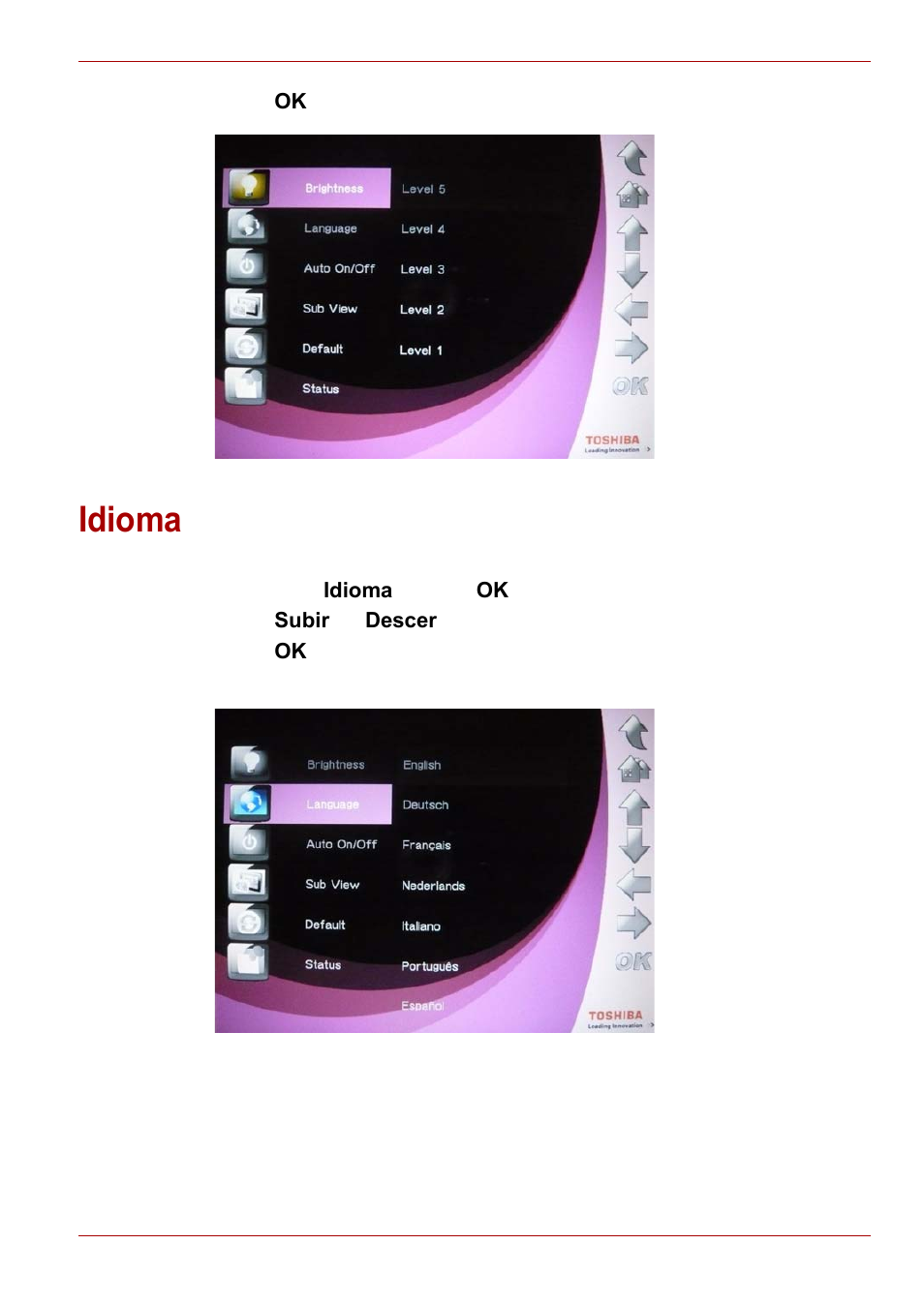 Idioma | Toshiba Gigaframe L80-81 User Manual | Page 471 / 870