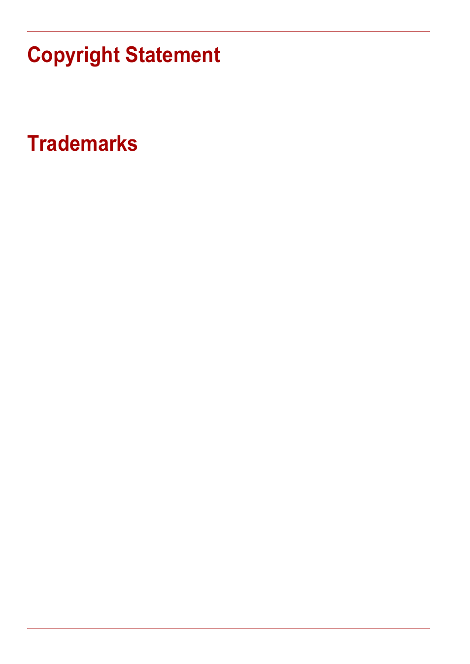 Copyright statement, Trademarks, Copyright statement trademarks | Toshiba Gigaframe L80-81 User Manual | Page 48 / 870