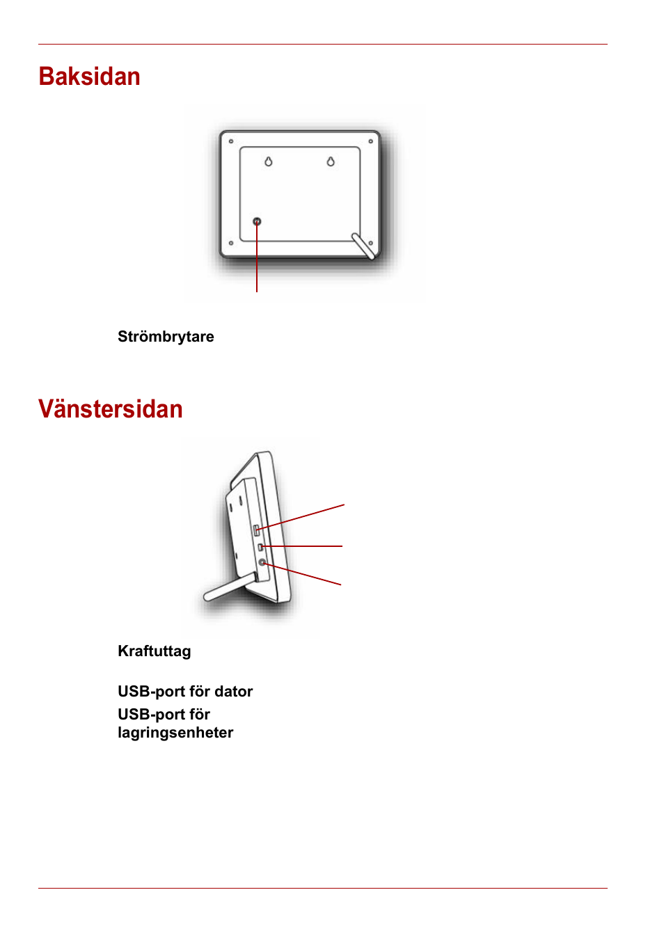 Baksidan, Vänstersidan, Baksidan vänstersidan | Toshiba Gigaframe L80-81 User Manual | Page 488 / 870