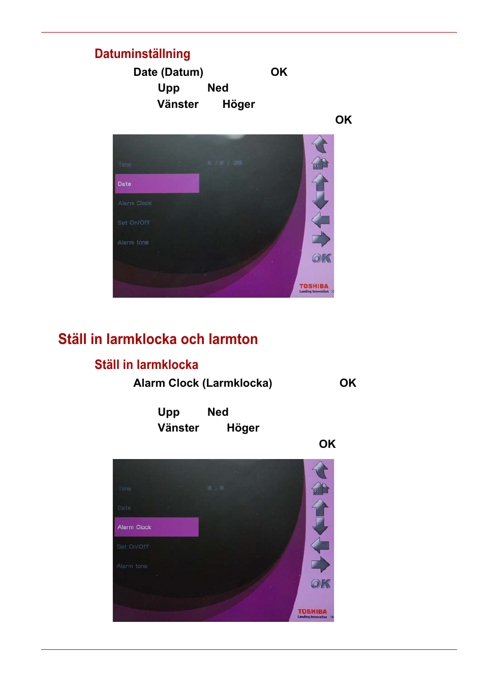 Ställ in larmklocka och larmton | Toshiba Gigaframe L80-81 User Manual | Page 499 / 870