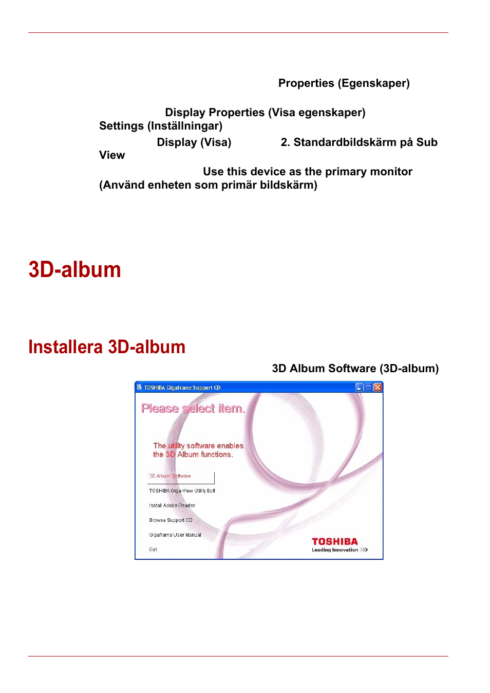 3d-album, Installera 3d-album | Toshiba Gigaframe L80-81 User Manual | Page 512 / 870