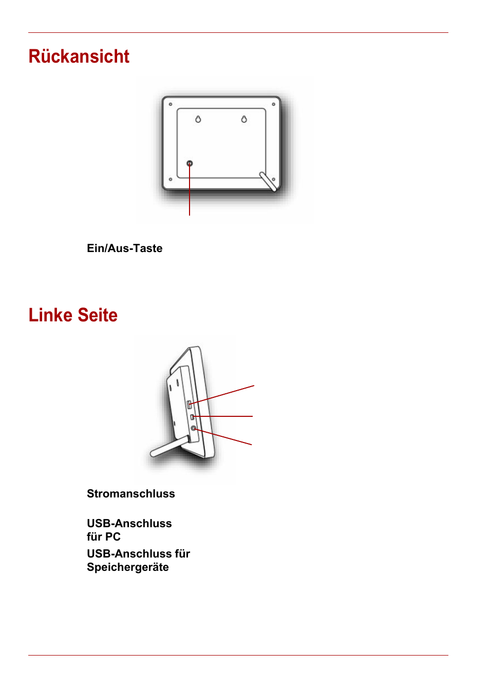 Rückansicht, Linke seite, Rückansicht linke seite | Toshiba Gigaframe L80-81 User Manual | Page 54 / 870