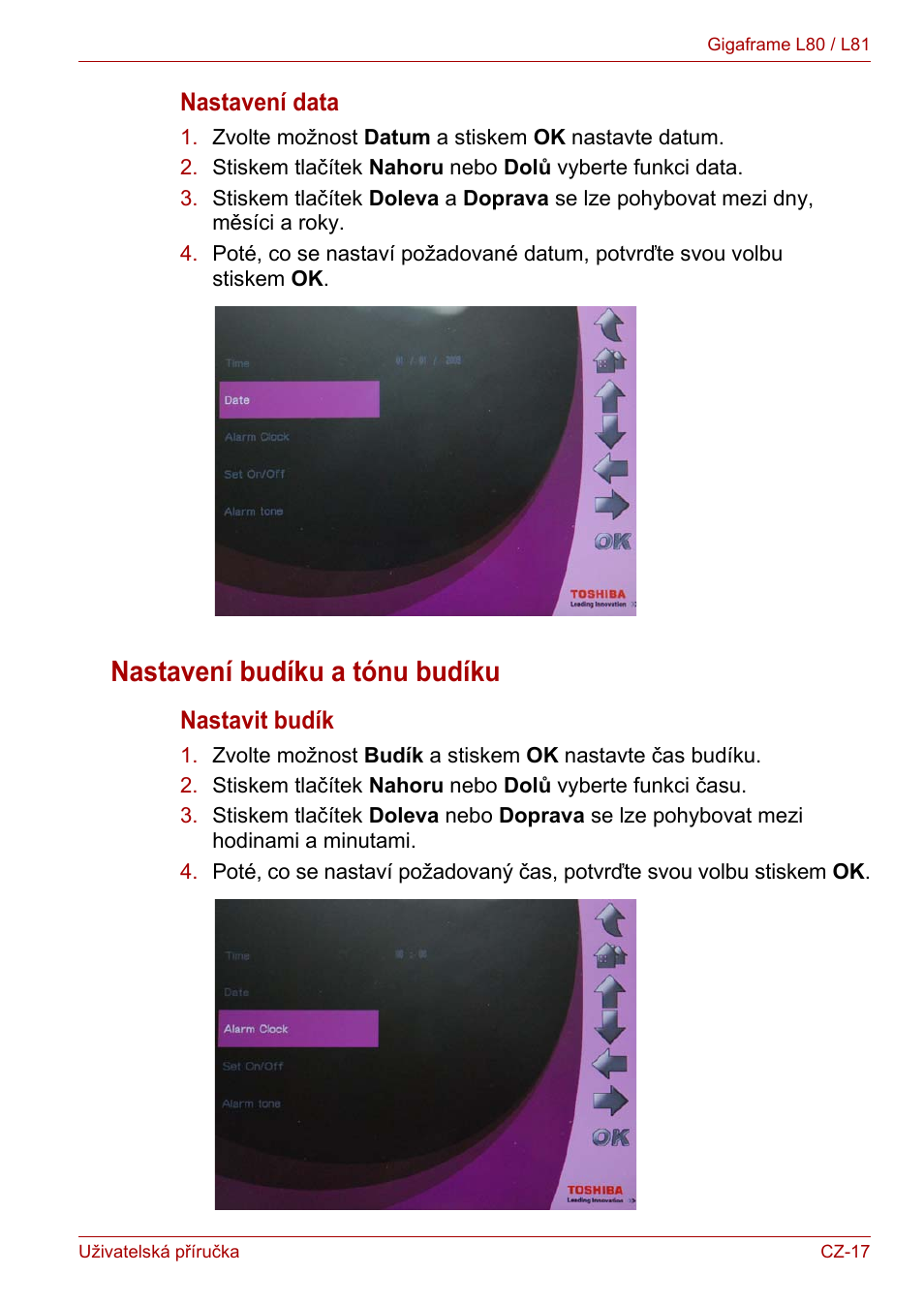 Nastavení budíku a tónu budíku | Toshiba Gigaframe L80-81 User Manual | Page 545 / 870