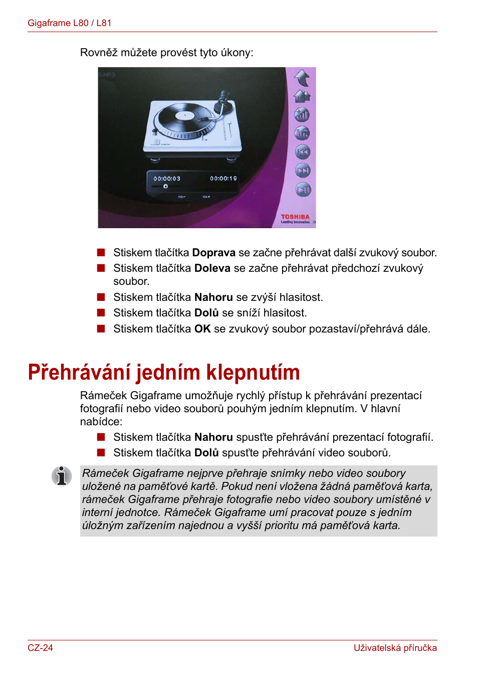 Přehrávání jedním klepnutím | Toshiba Gigaframe L80-81 User Manual | Page 552 / 870