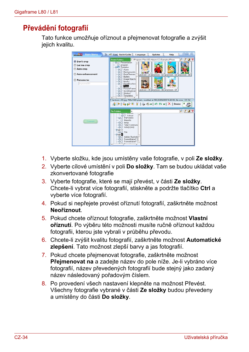 Převádění fotografií | Toshiba Gigaframe L80-81 User Manual | Page 562 / 870