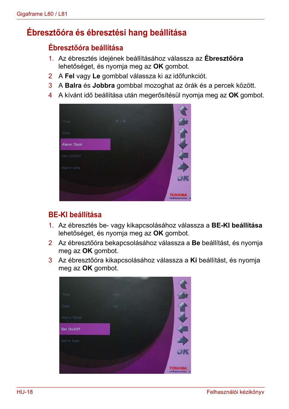 Ébresztőóra és ébresztési hang beállítása | Toshiba Gigaframe L80-81 User Manual | Page 644 / 870