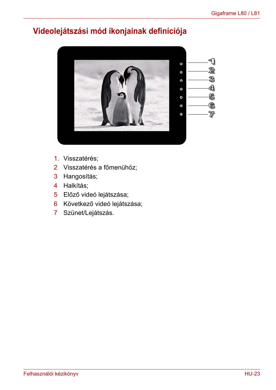 Videolejátszási mód ikonjainak definíciója | Toshiba Gigaframe L80-81 User Manual | Page 649 / 870