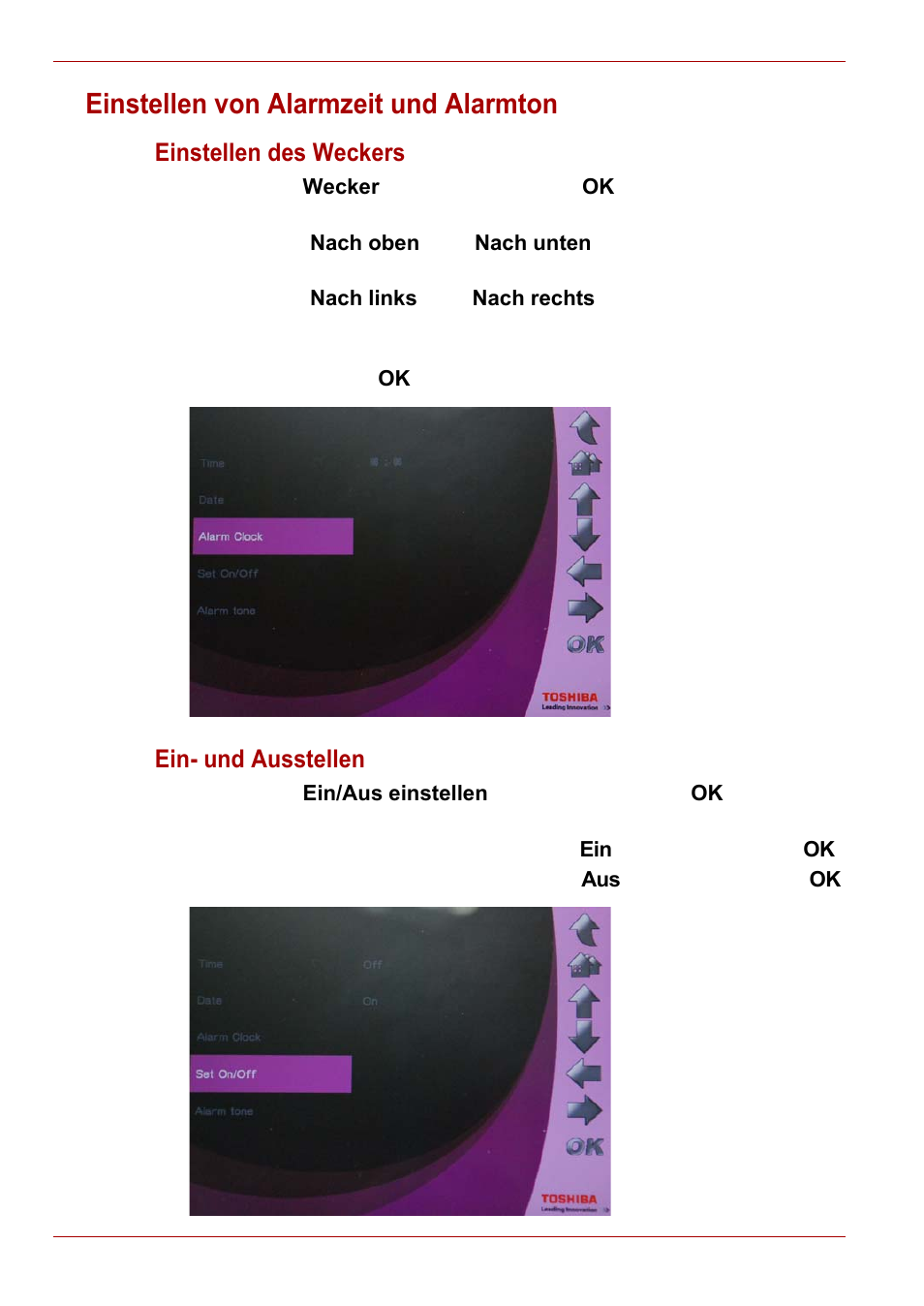 Einstellen von alarmzeit und alarmton | Toshiba Gigaframe L80-81 User Manual | Page 66 / 870