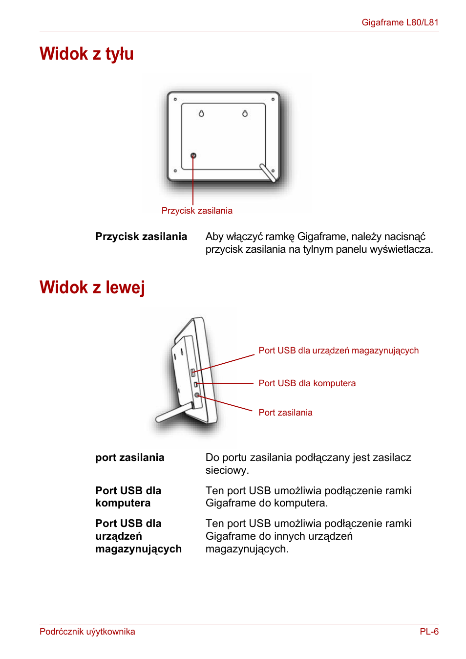 Widok z tyłu, Widok z lewej, Widok z tyłu widok z lewej | Toshiba Gigaframe L80-81 User Manual | Page 681 / 870