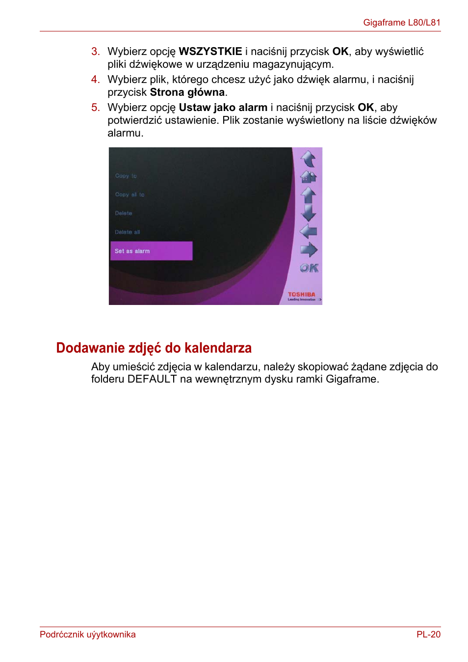 Dodawanie zdjęć do kalendarza | Toshiba Gigaframe L80-81 User Manual | Page 695 / 870