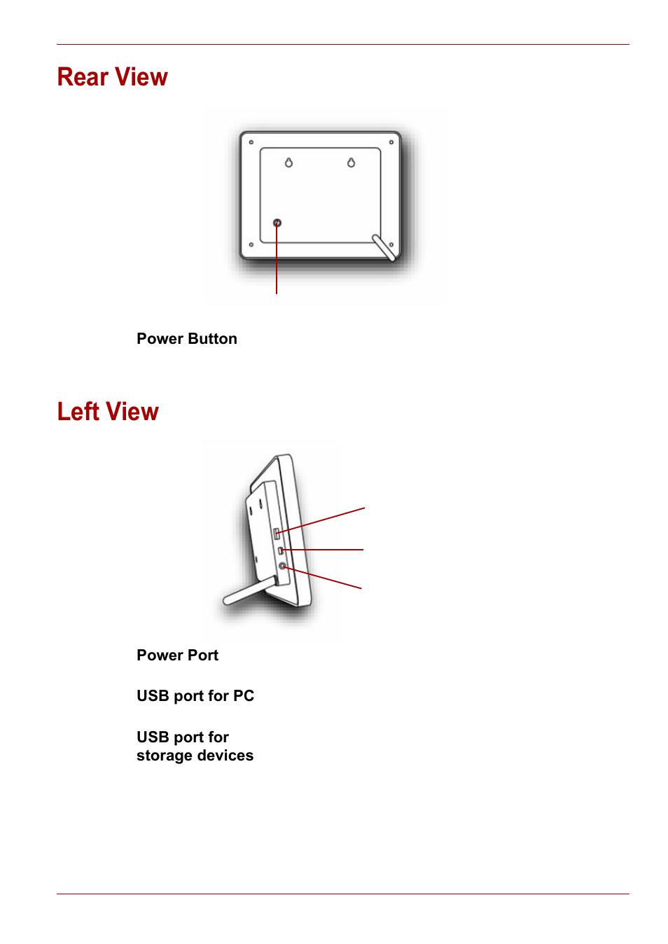 Rear view, Left view, Rear view left view | Toshiba Gigaframe L80-81 User Manual | Page 7 / 870