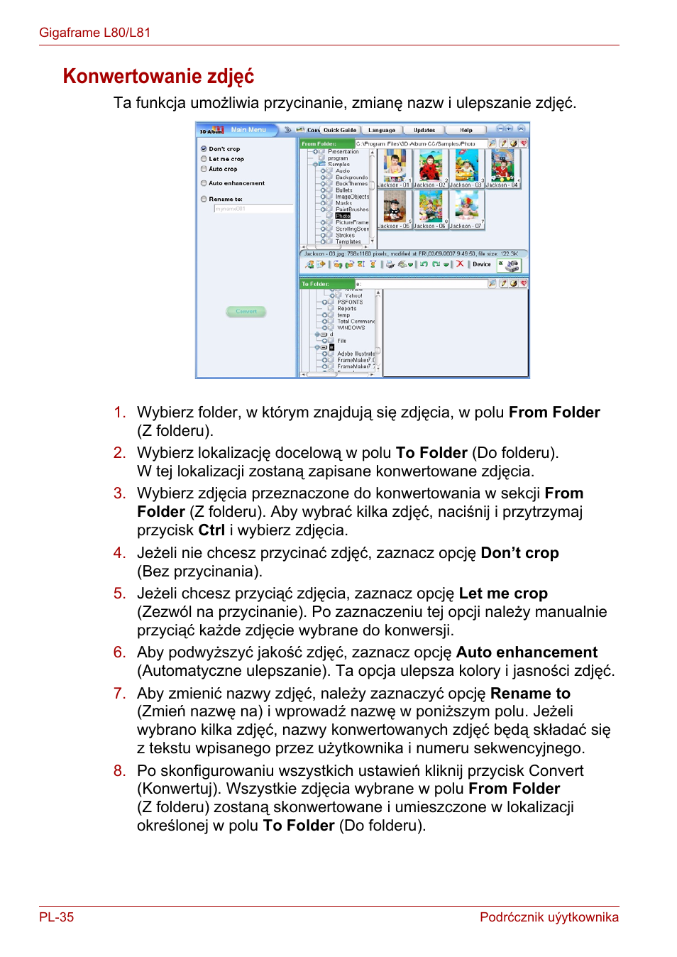 Konwertowanie zdjęć | Toshiba Gigaframe L80-81 User Manual | Page 710 / 870