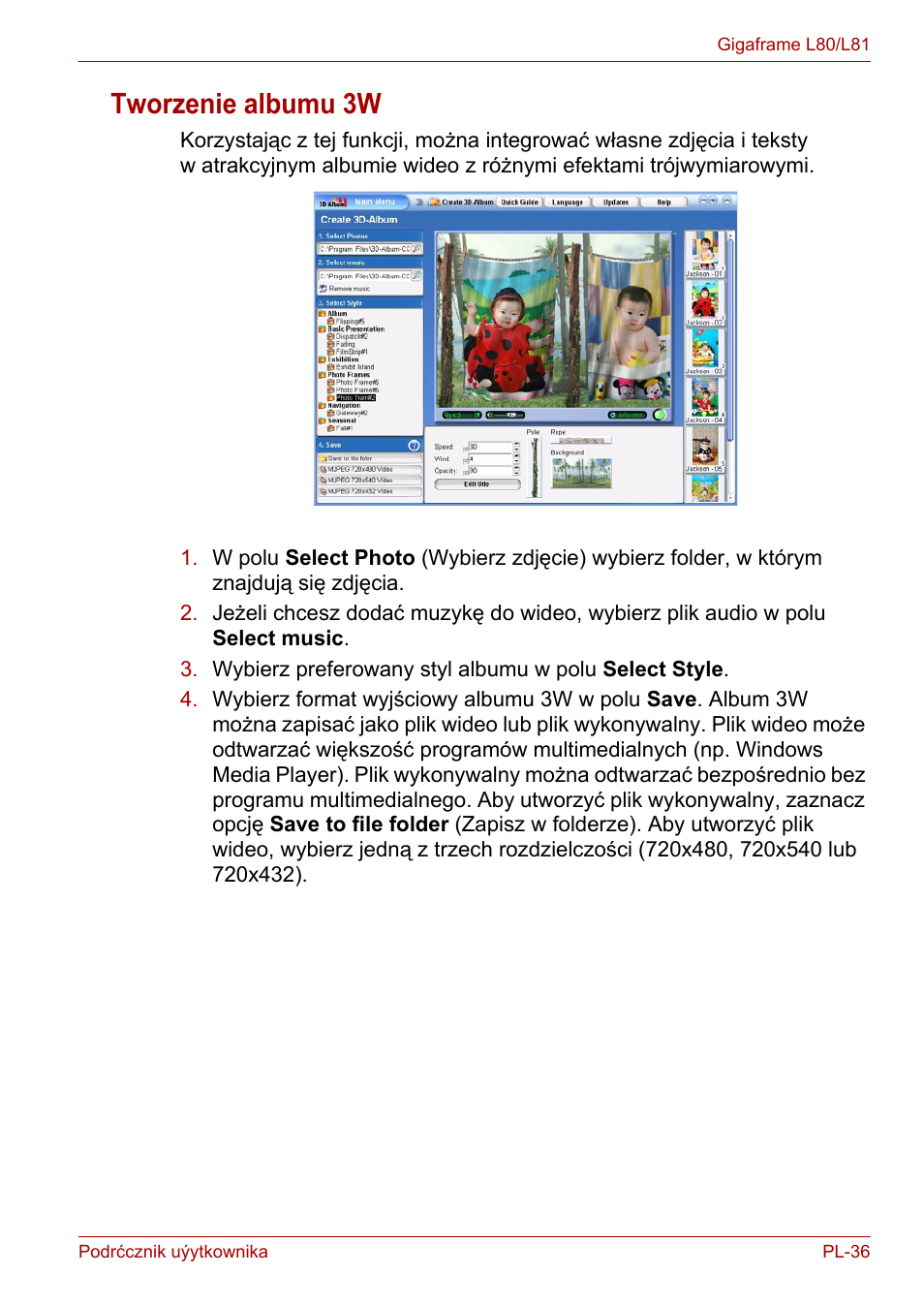 Tworzenie albumu 3w | Toshiba Gigaframe L80-81 User Manual | Page 711 / 870