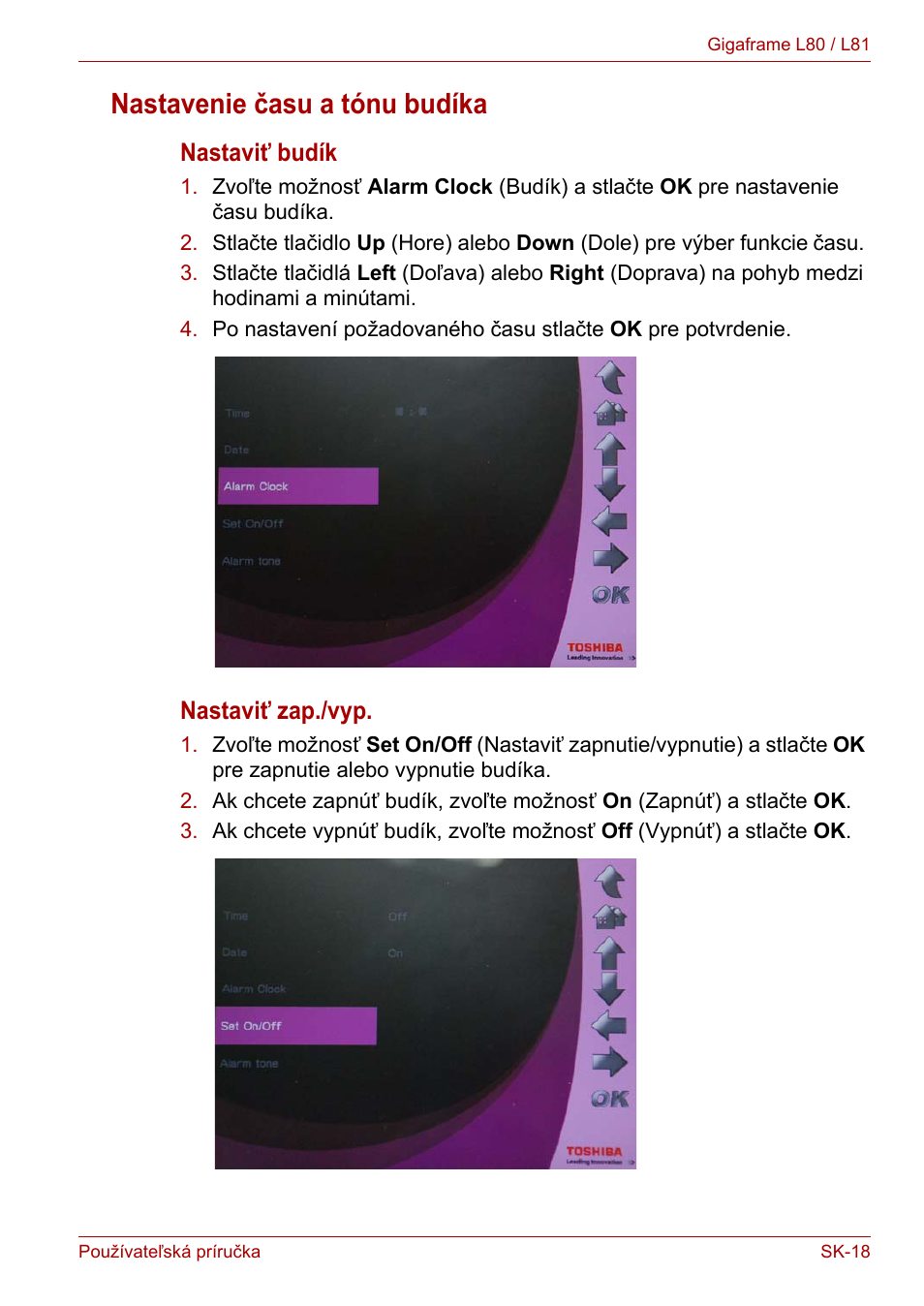 Nastavenie času a tónu budíka | Toshiba Gigaframe L80-81 User Manual | Page 791 / 870