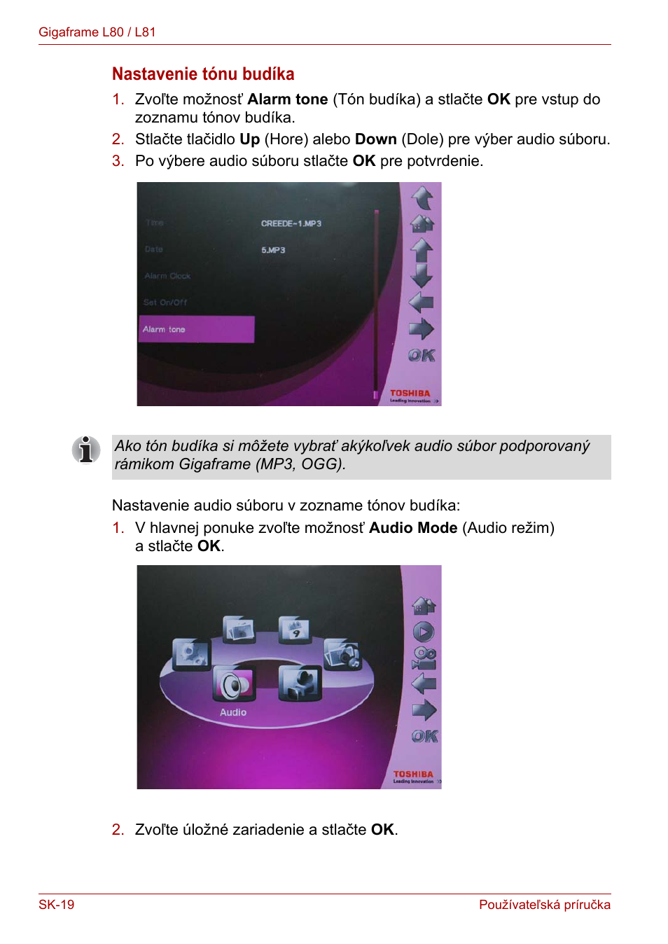 Nastavenie tónu budíka | Toshiba Gigaframe L80-81 User Manual | Page 792 / 870