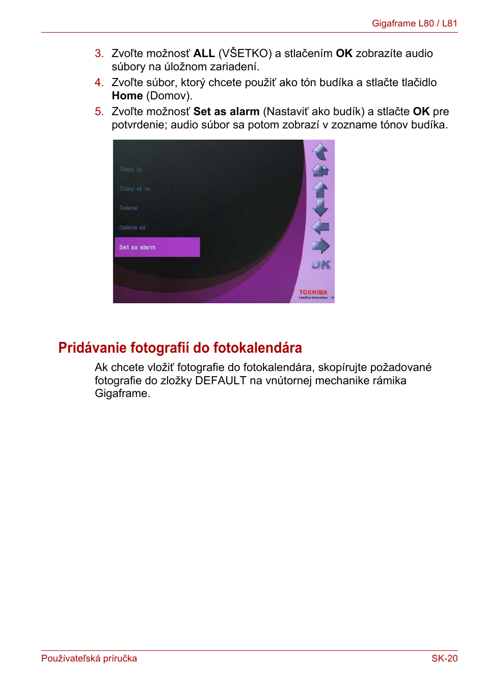 Pridávanie fotografií do fotokalendára | Toshiba Gigaframe L80-81 User Manual | Page 793 / 870