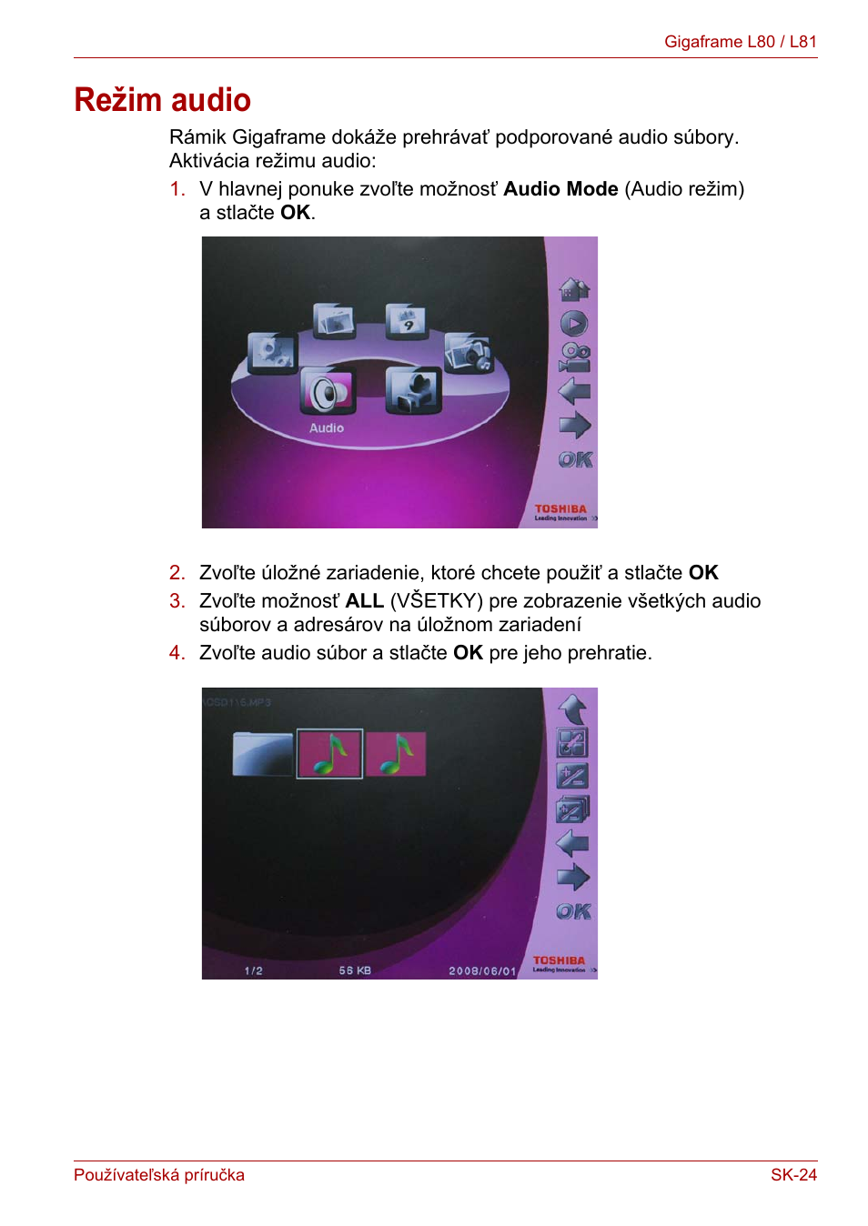 Režim audio | Toshiba Gigaframe L80-81 User Manual | Page 797 / 870