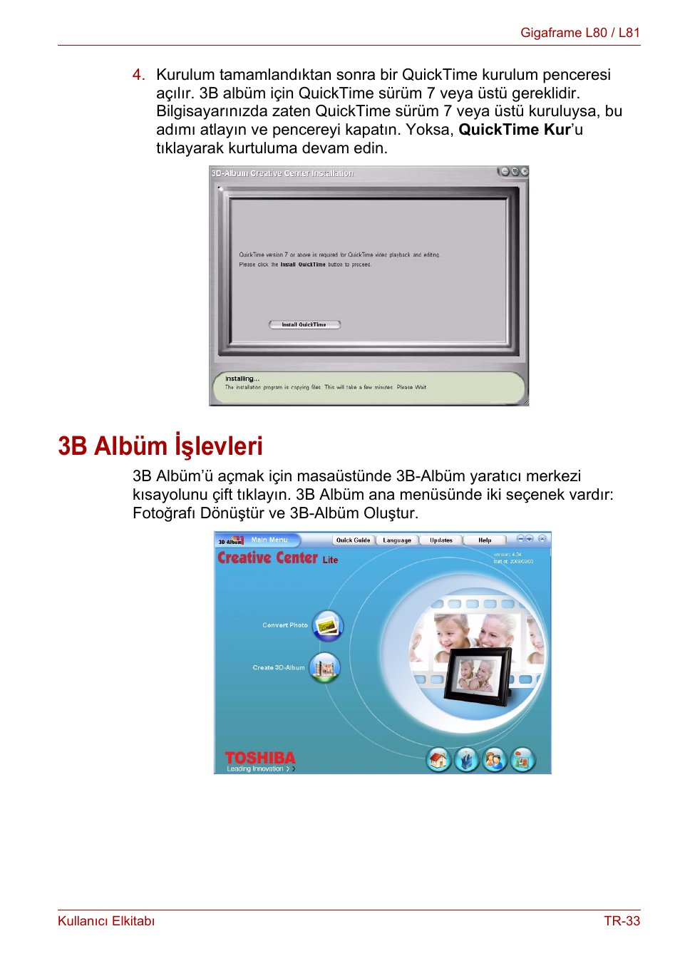 3b albüm işlevleri | Toshiba Gigaframe L80-81 User Manual | Page 855 / 870