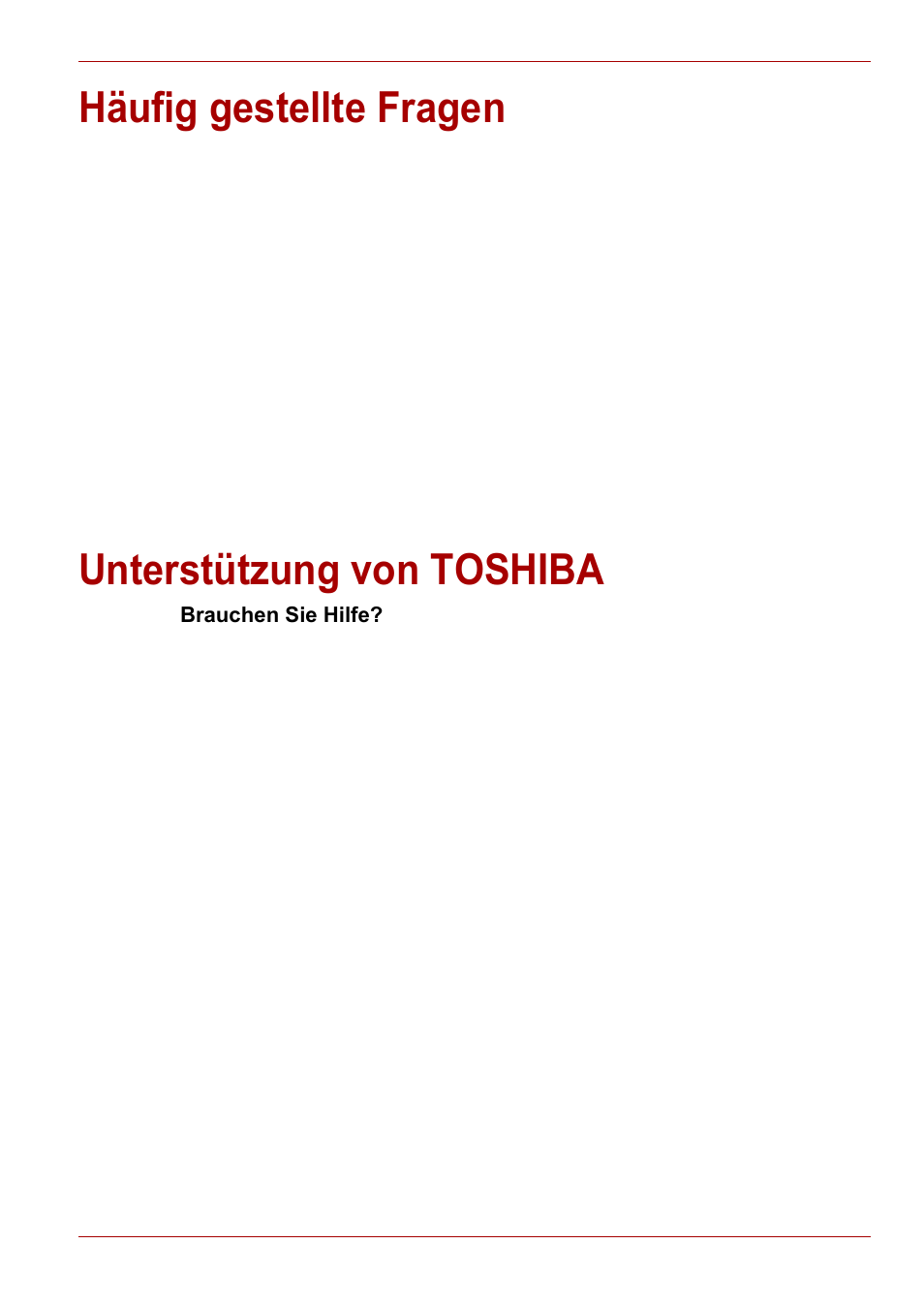 Häufig gestellte fragen, Unterstützung von toshiba, Häufig gestellte fragen unterstützung von toshiba | Toshiba Gigaframe L80-81 User Manual | Page 93 / 870