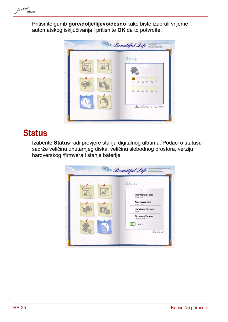 Status | Toshiba JournE album User Manual | Page 154 / 420