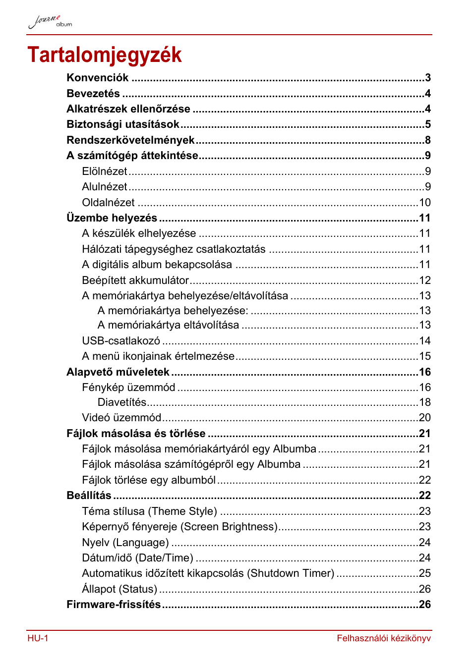 Felhasználói kézikönyv, Tartalomjegyzék | Toshiba JournE album User Manual | Page 162 / 420