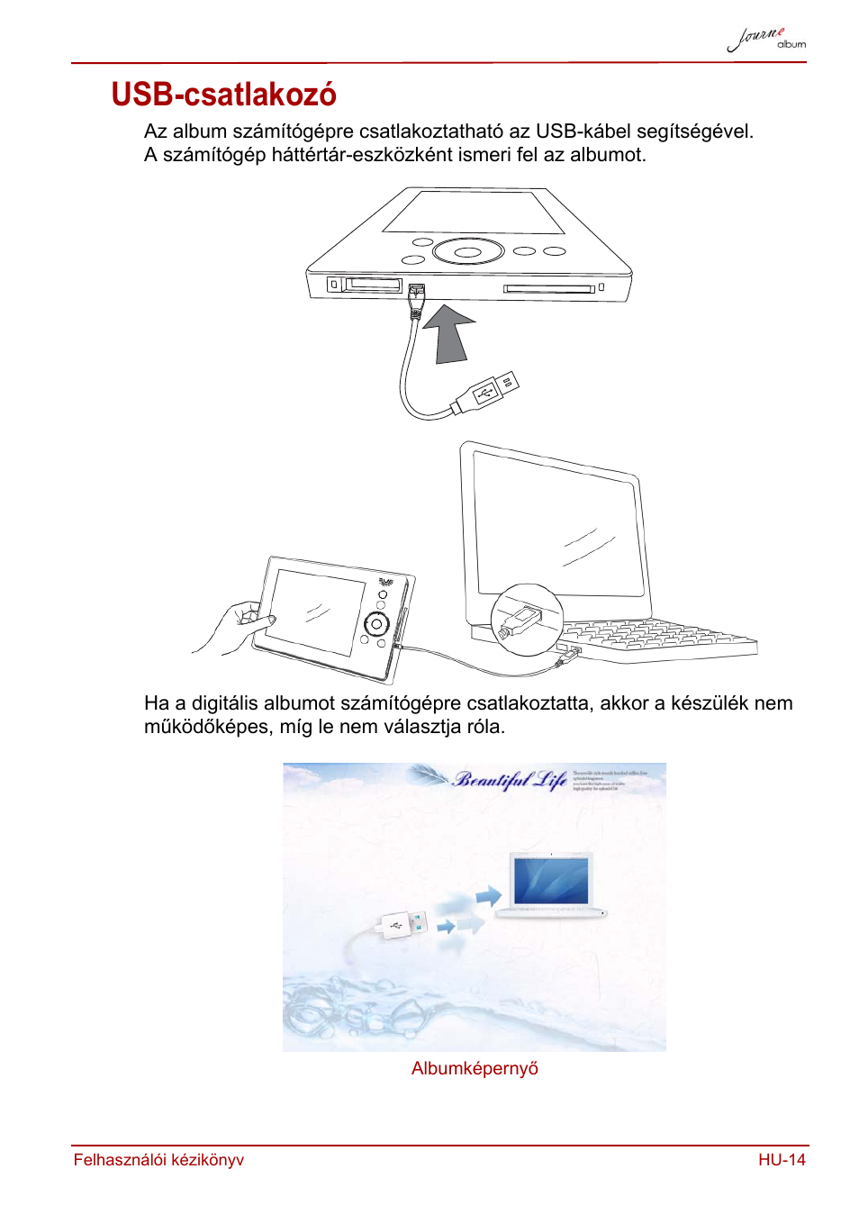 Usb-csatlakozó | Toshiba JournE album User Manual | Page 175 / 420