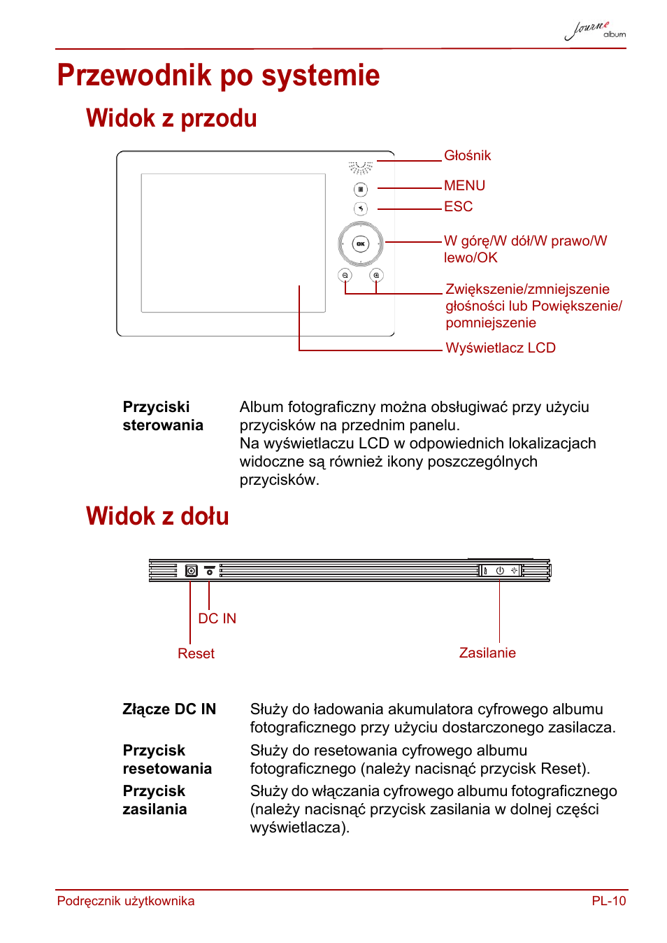 Przewodnik po systemie, Widok z przodu, Widok z dołu | Widok z przodu widok z dołu | Toshiba JournE album User Manual | Page 203 / 420