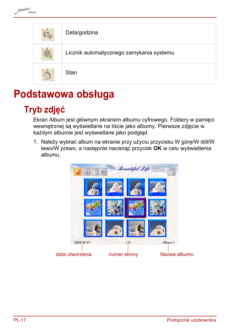 Podstawowa obsługa, Tryb zdjęć | Toshiba JournE album User Manual | Page 210 / 420