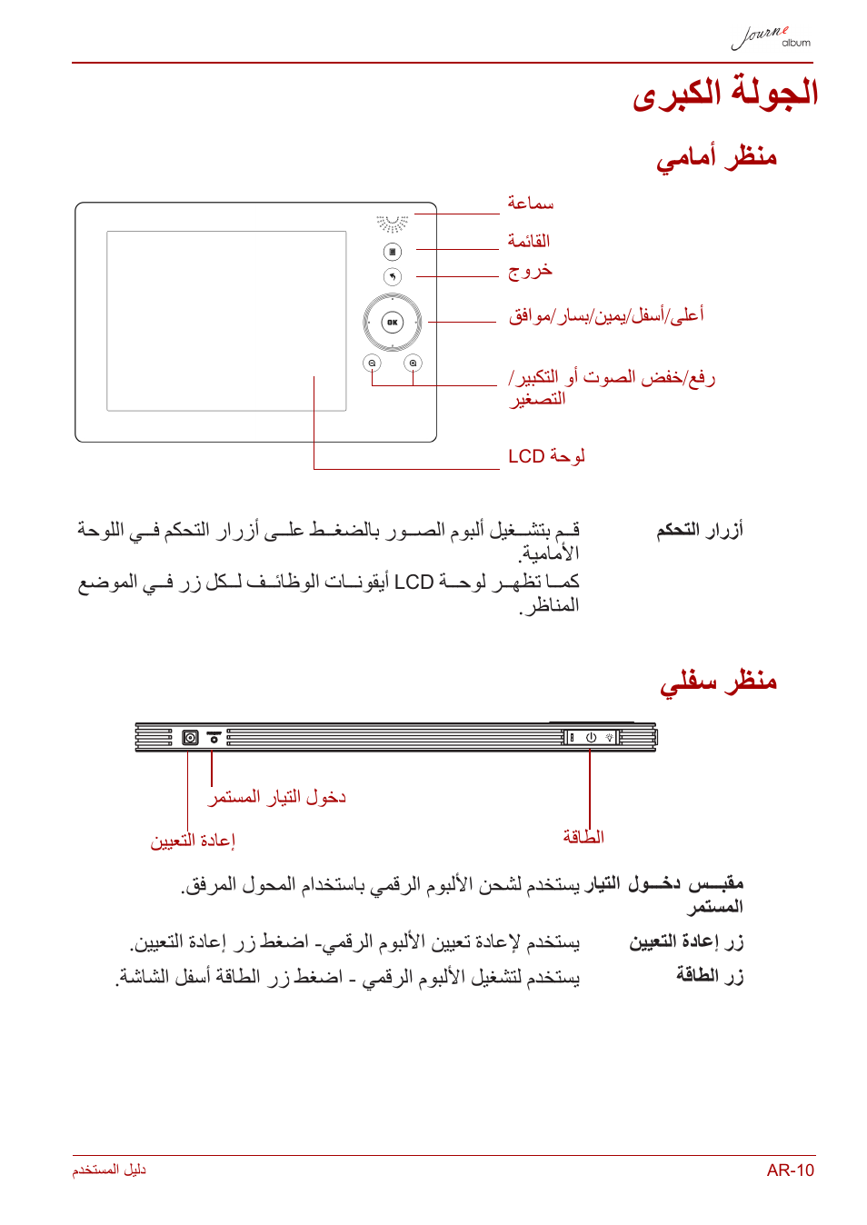 الجولة الكبرى, منظر أمامي, منظر سفلي | ىربكلا ةلوجلا, يمامأ رظنم, يلفس رظنم | Toshiba JournE album User Manual | Page 397 / 420