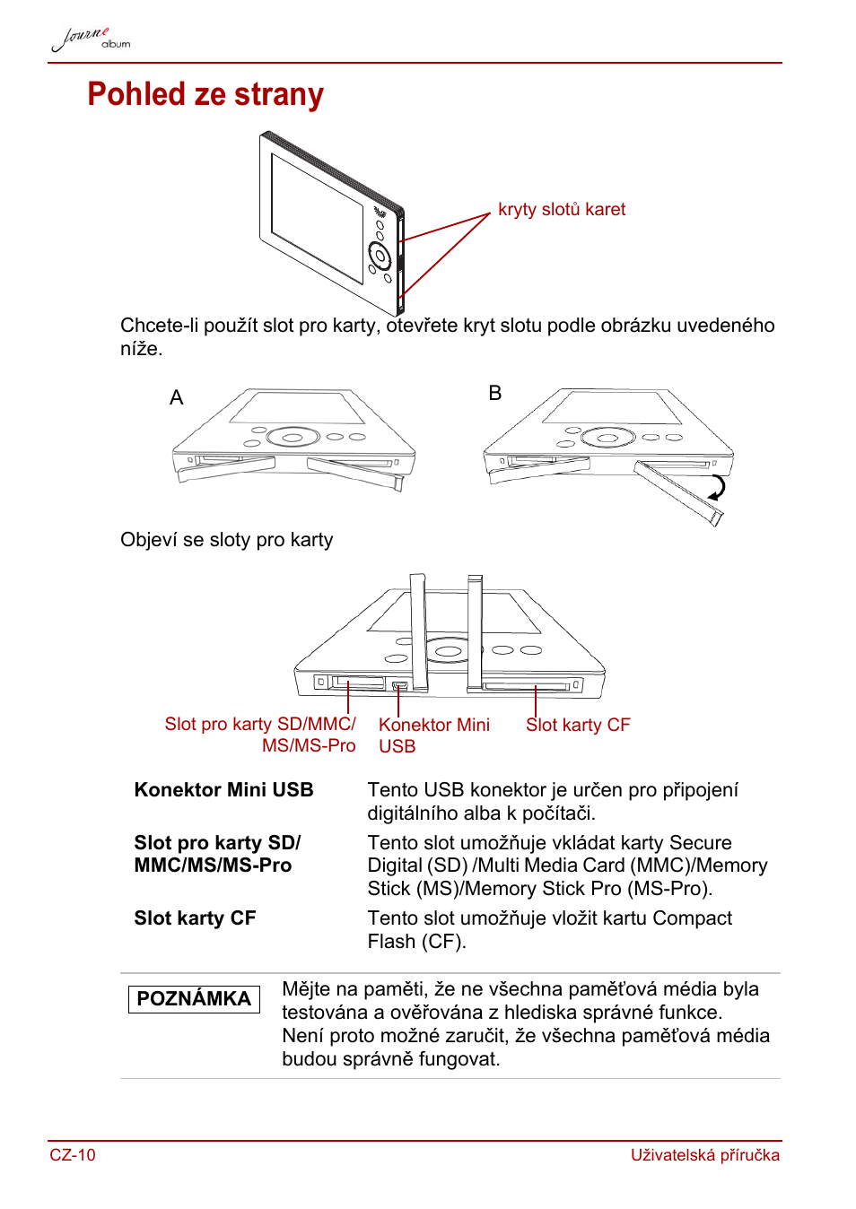 Pohled ze strany | Toshiba JournE album User Manual | Page 42 / 420