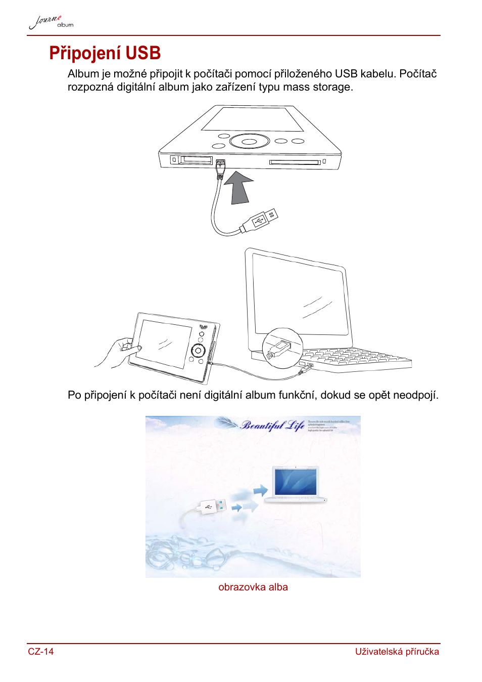 Připojení usb | Toshiba JournE album User Manual | Page 46 / 420