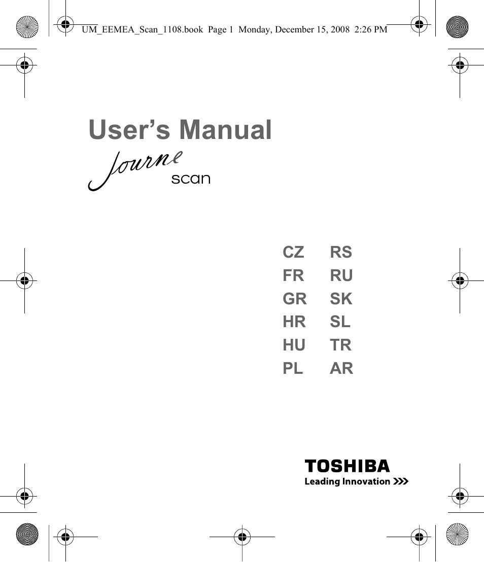 Toshiba JournE Scan User Manual | 236 pages