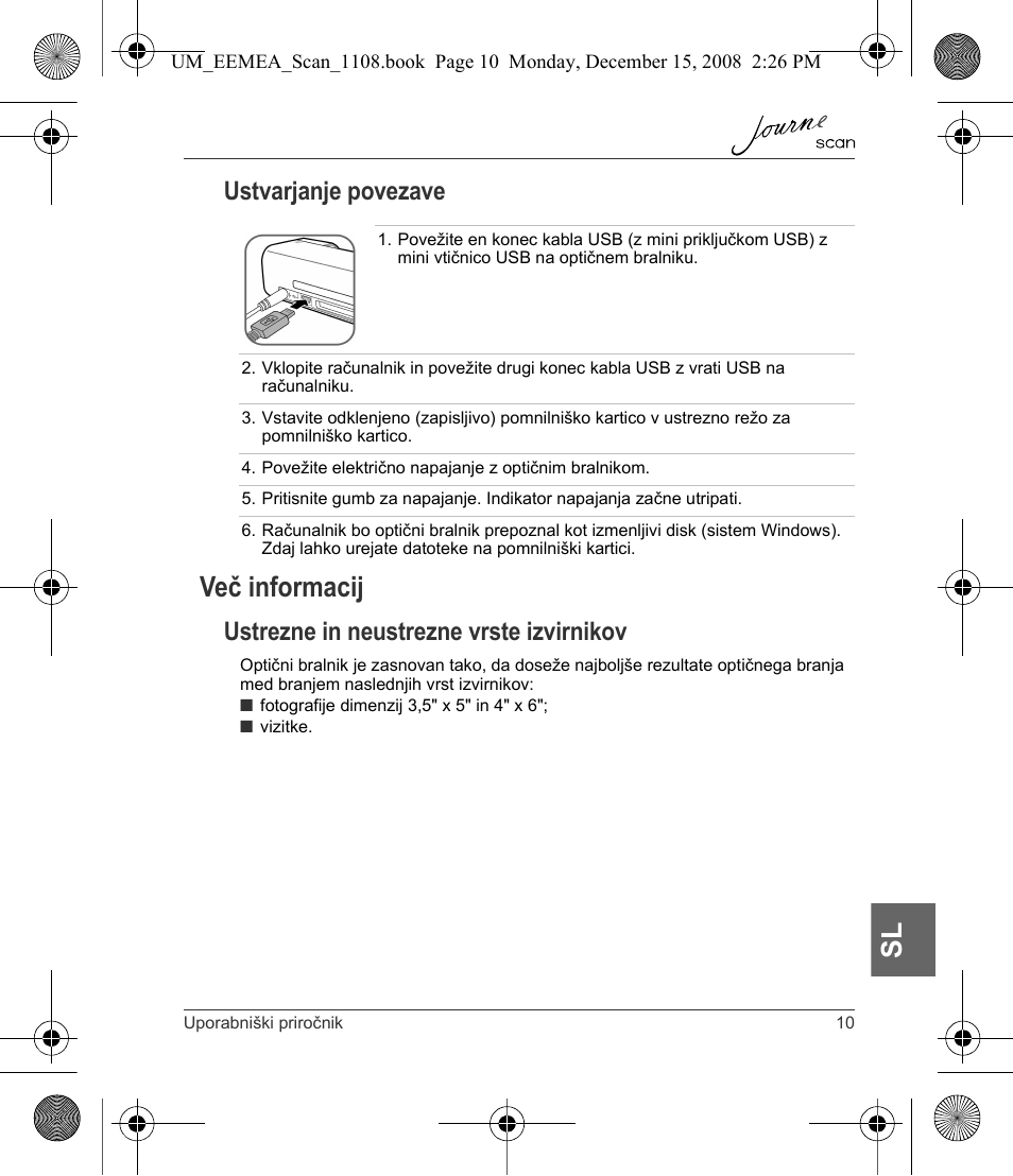 Več informacij, Ustvarjanje povezave, Ustrezne in neustrezne vrste izvirnikov | Toshiba JournE Scan User Manual | Page 191 / 236