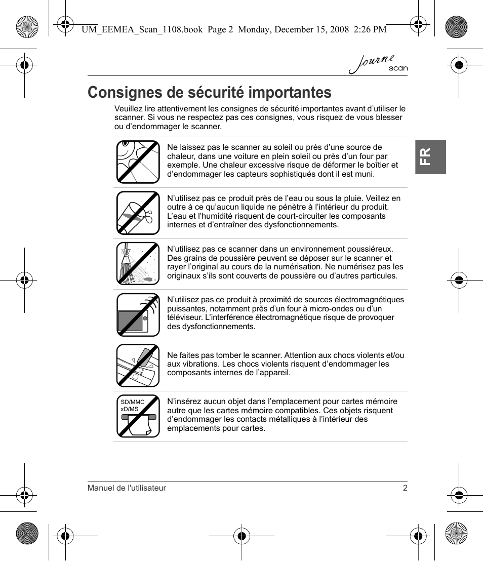 Consignes de sécurité importantes | Toshiba JournE Scan User Manual | Page 39 / 236