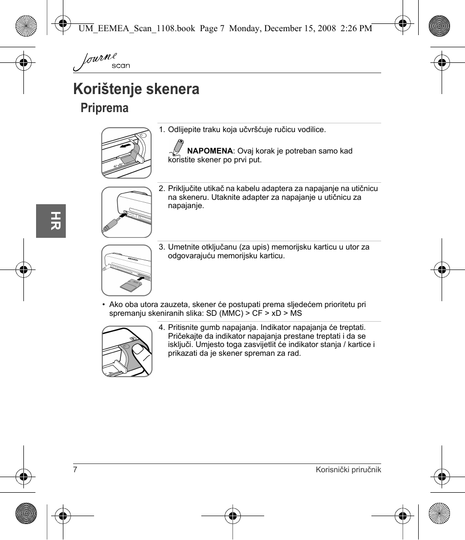 Korištenje skenera, Priprema | Toshiba JournE Scan User Manual | Page 80 / 236