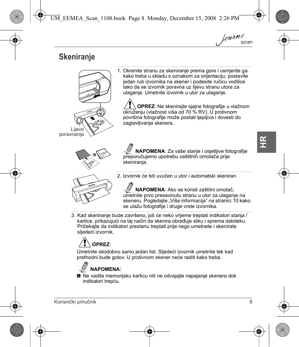 Skeniranje, Hr skeniranje | Toshiba JournE Scan User Manual | Page 81 / 236
