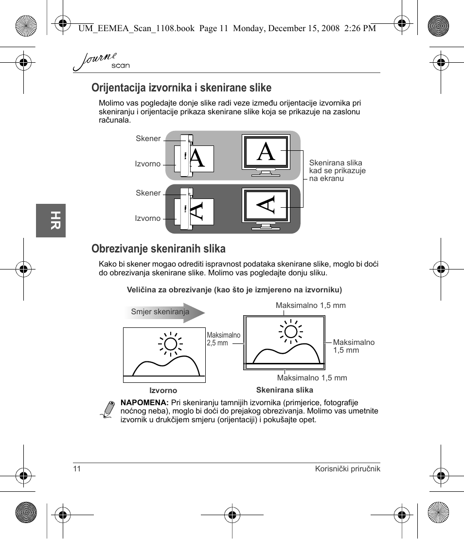 Orijentacija izvornika i skenirane slike, Obrezivanje skeniranih slika | Toshiba JournE Scan User Manual | Page 84 / 236