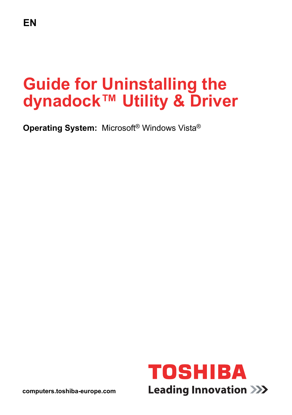 Toshiba Dynadock User Manual | 132 pages