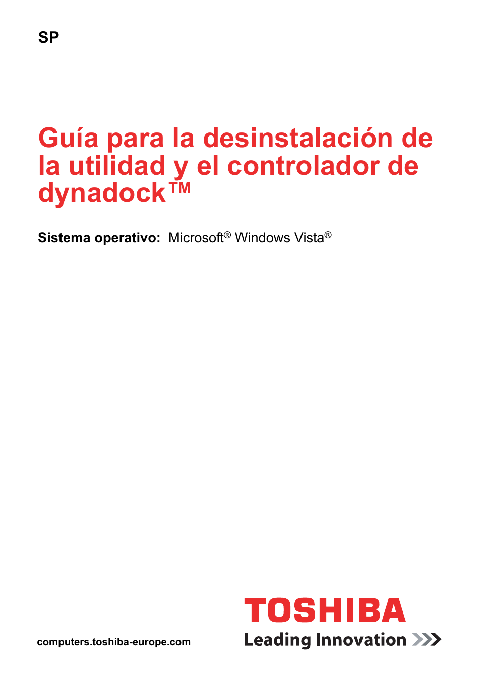 Español | Toshiba Dynadock User Manual | Page 19 / 132