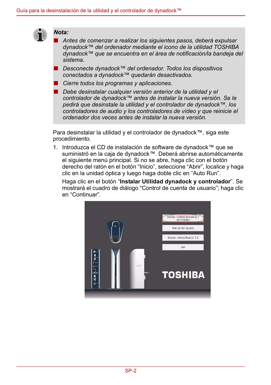 Toshiba Dynadock User Manual | Page 20 / 132