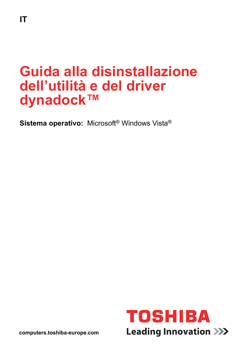 Italiano | Toshiba Dynadock User Manual | Page 25 / 132
