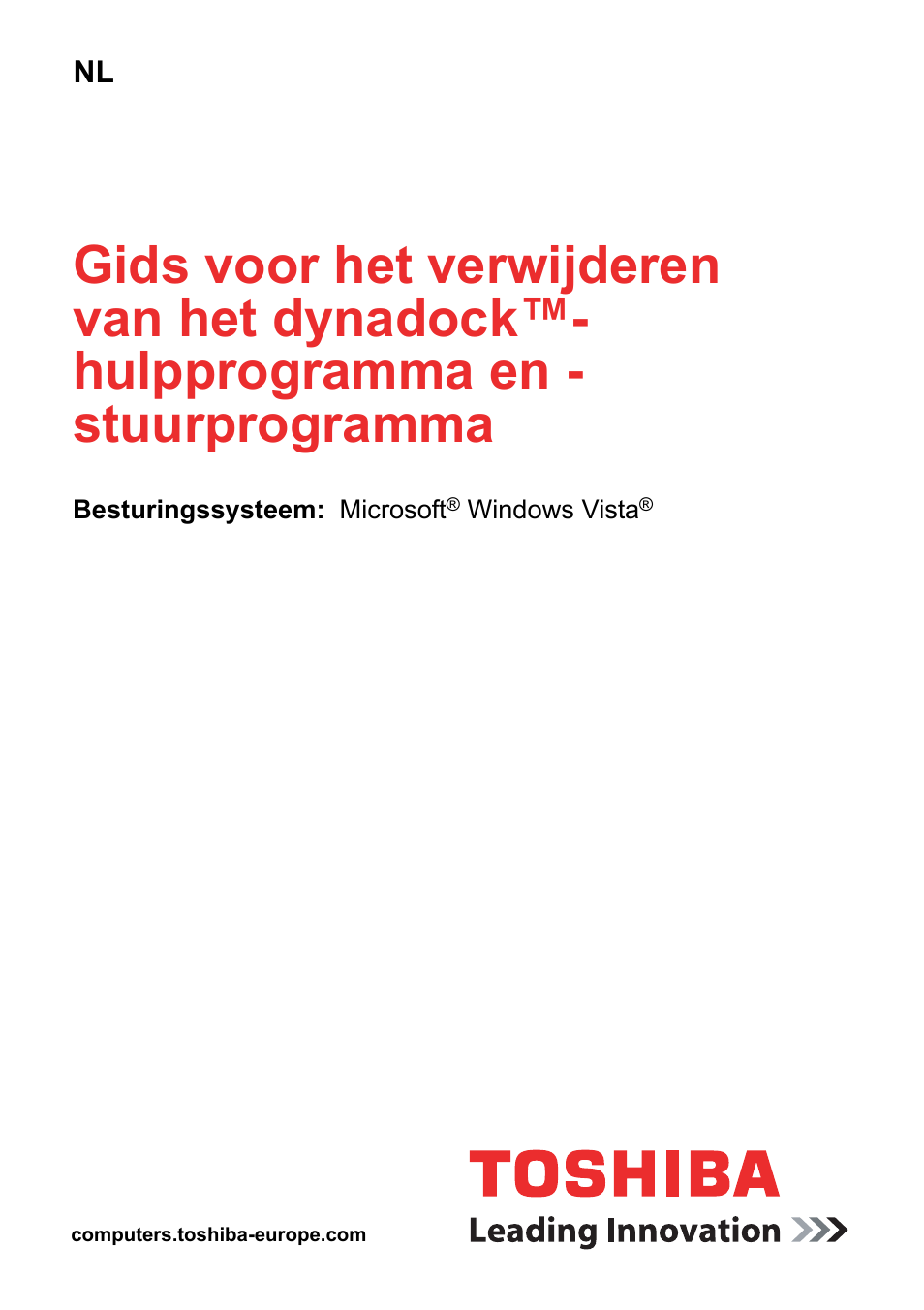 Nederlands | Toshiba Dynadock User Manual | Page 31 / 132