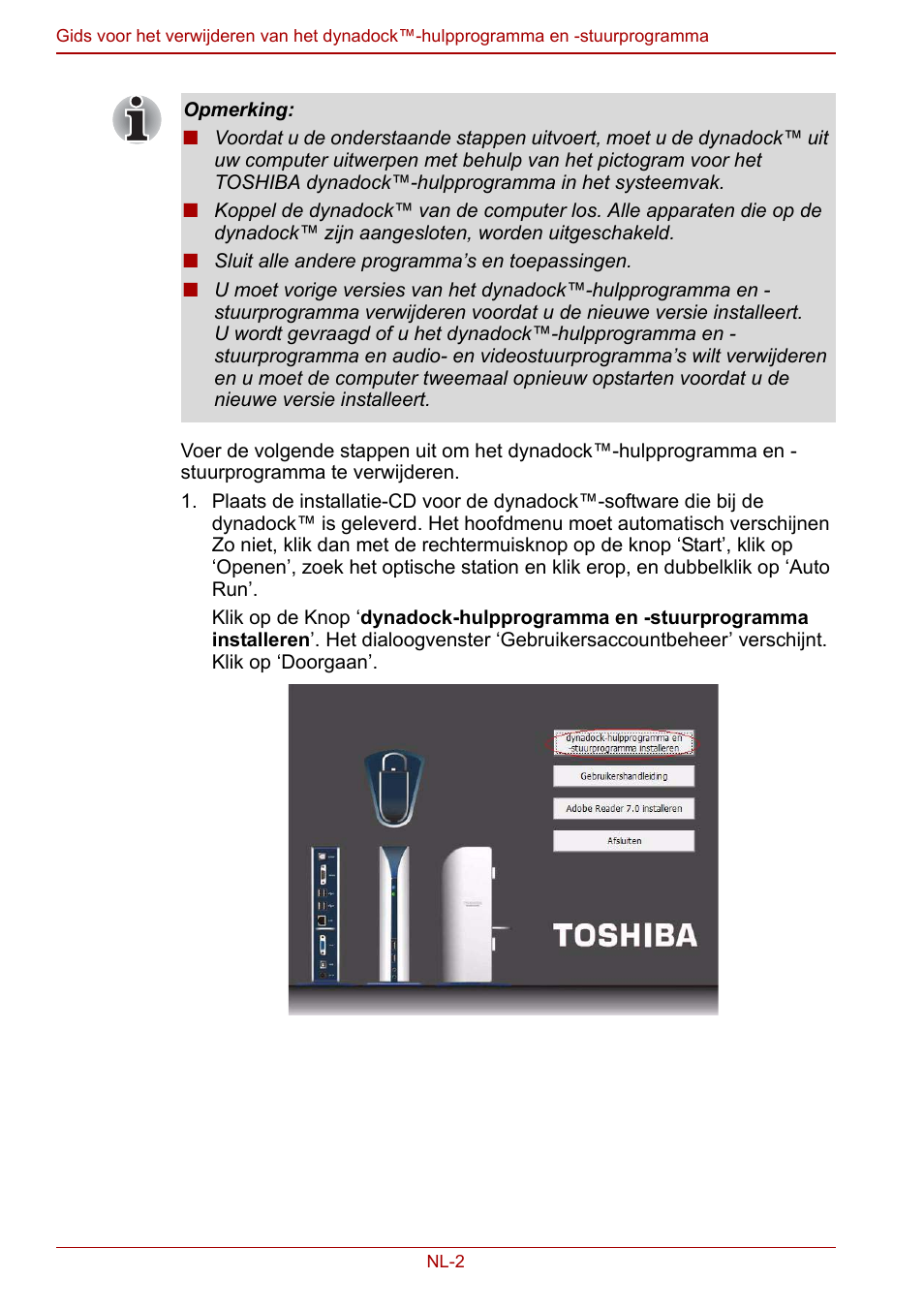 Toshiba Dynadock User Manual | Page 32 / 132