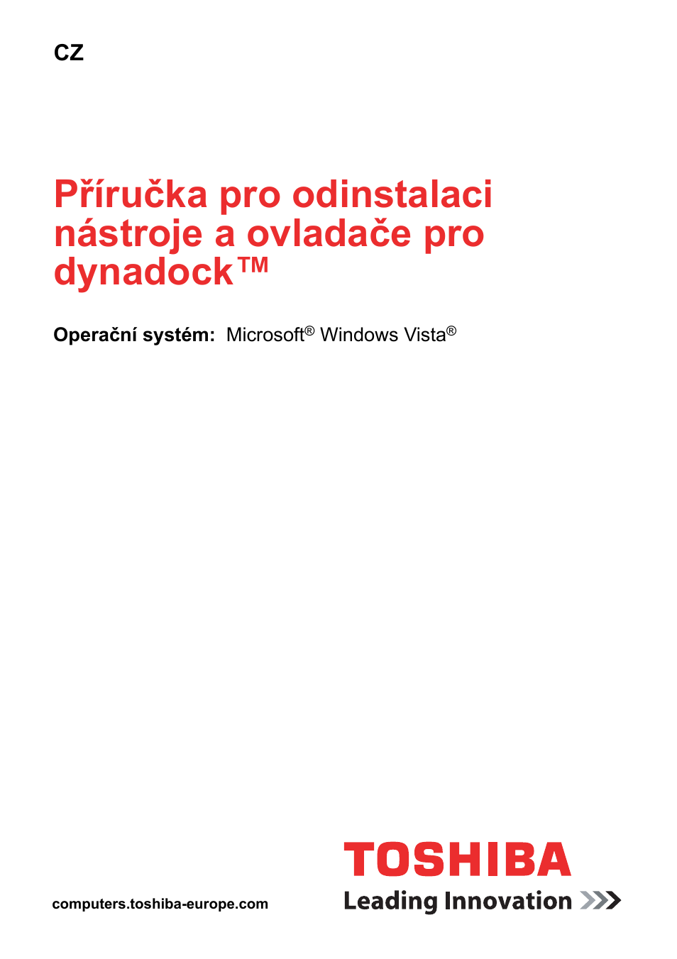 Čeština | Toshiba Dynadock User Manual | Page 43 / 132