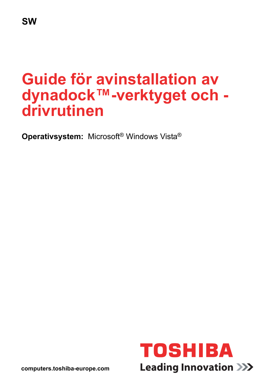 Svenska | Toshiba Dynadock User Manual | Page 55 / 132
