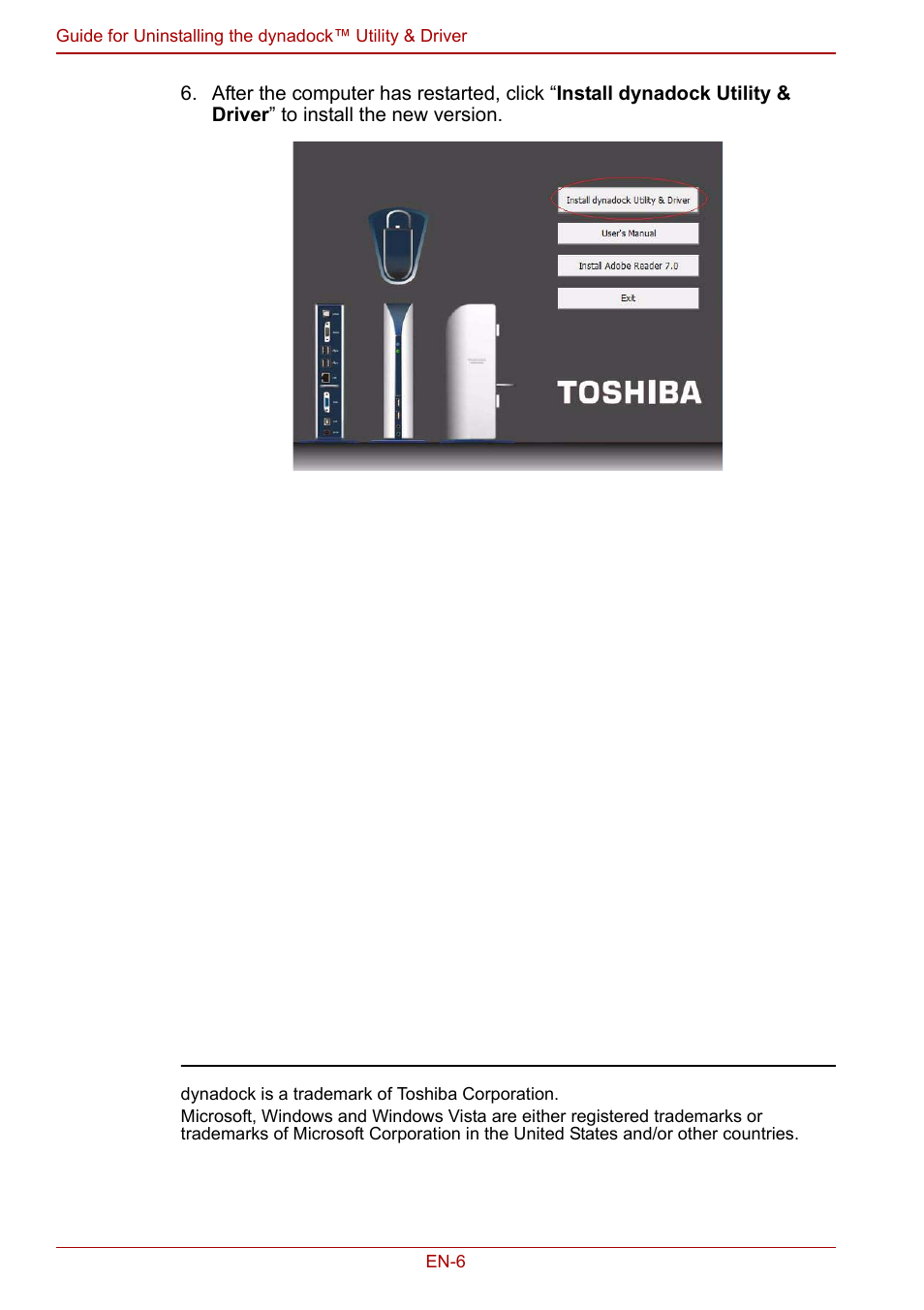 Toshiba Dynadock User Manual | Page 6 / 132
