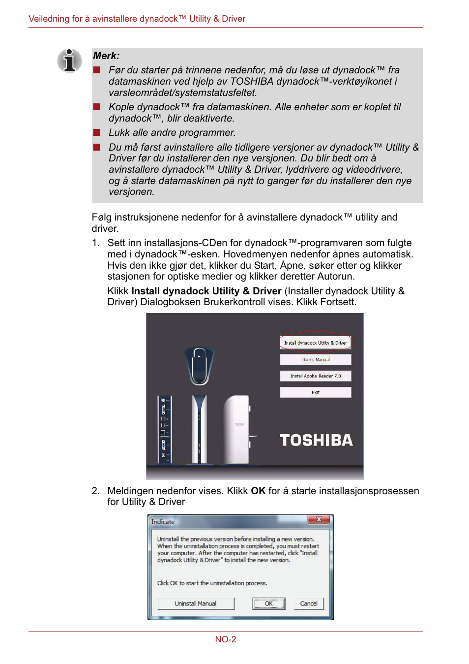 Toshiba Dynadock User Manual | Page 62 / 132